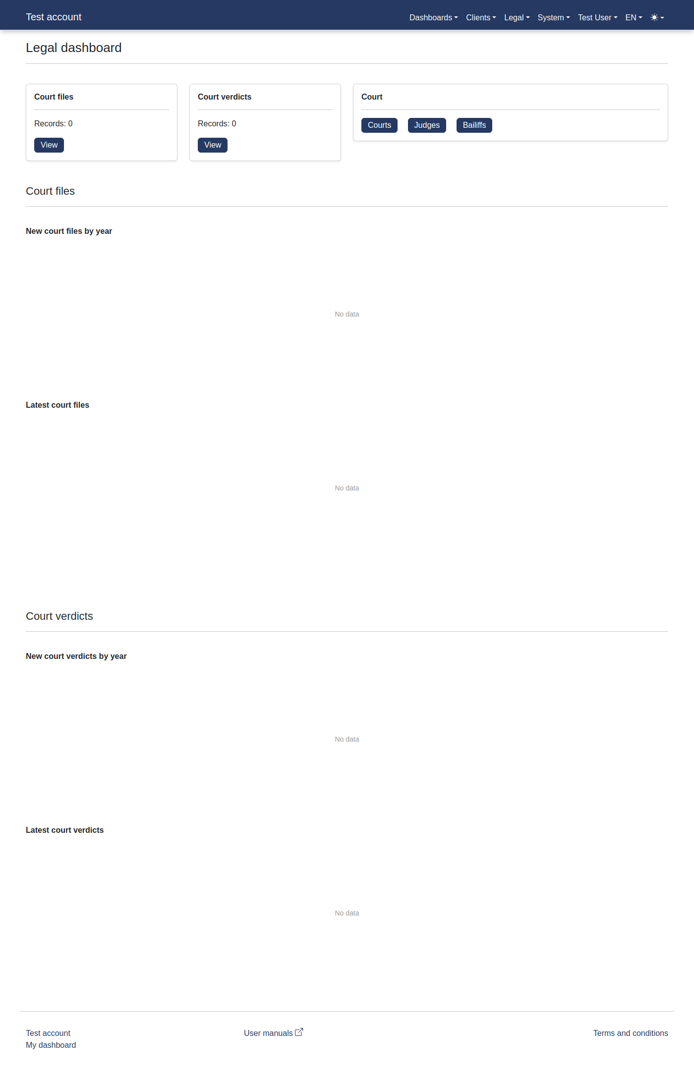 How to access a legal dashboard? 10