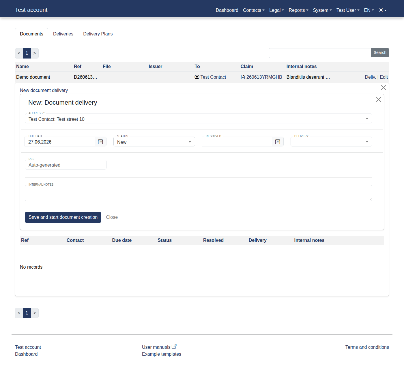 How to add a new document delivery? 16