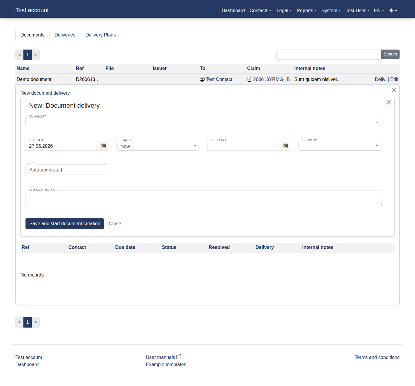 How to add a new document delivery report? 14