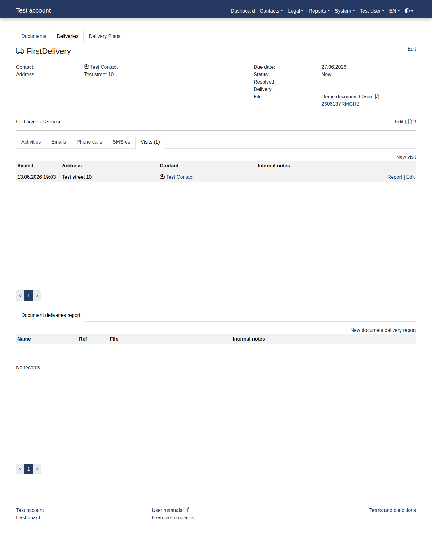 How to add a new document delivery report? 28