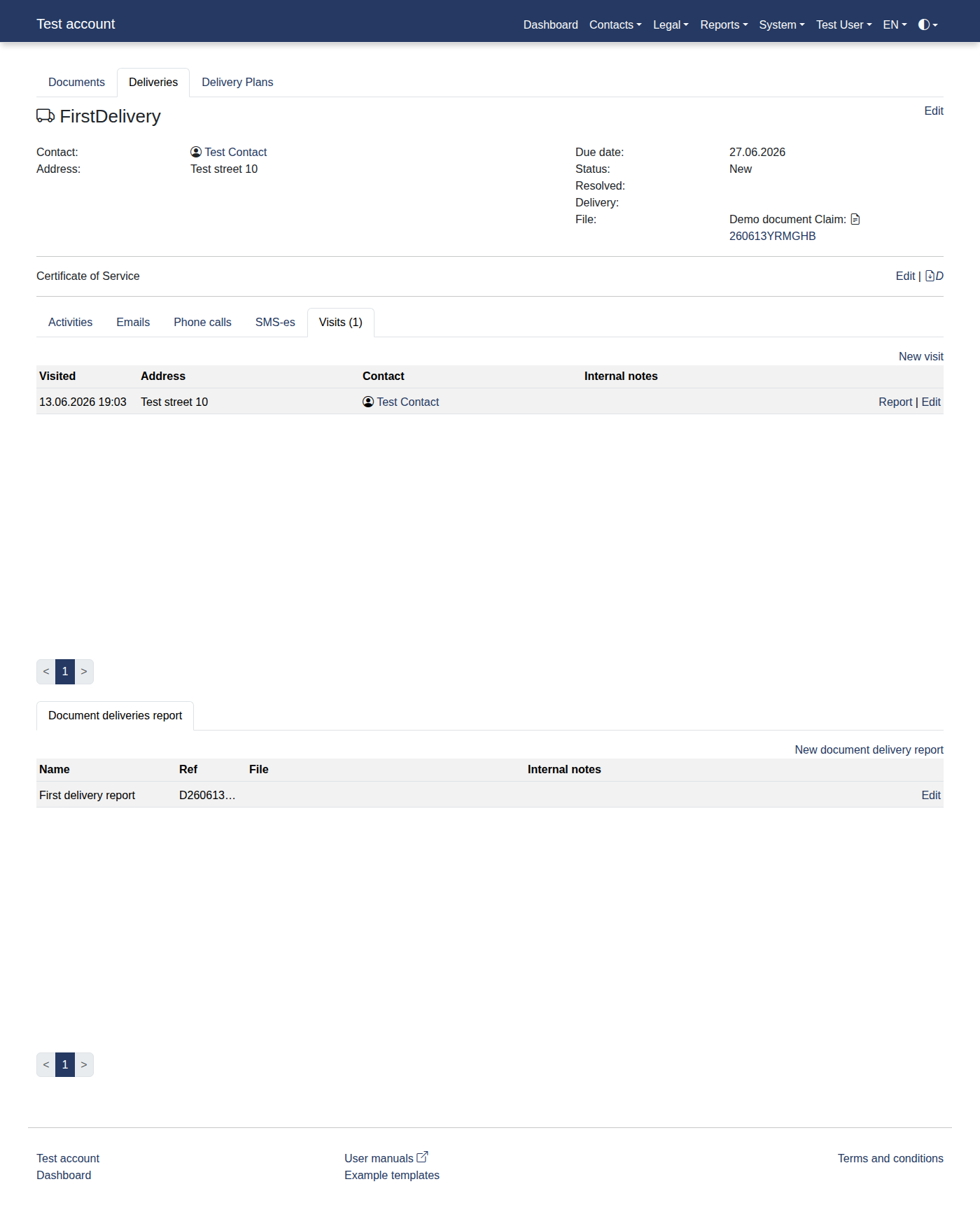 How to add a new document delivery report? 33