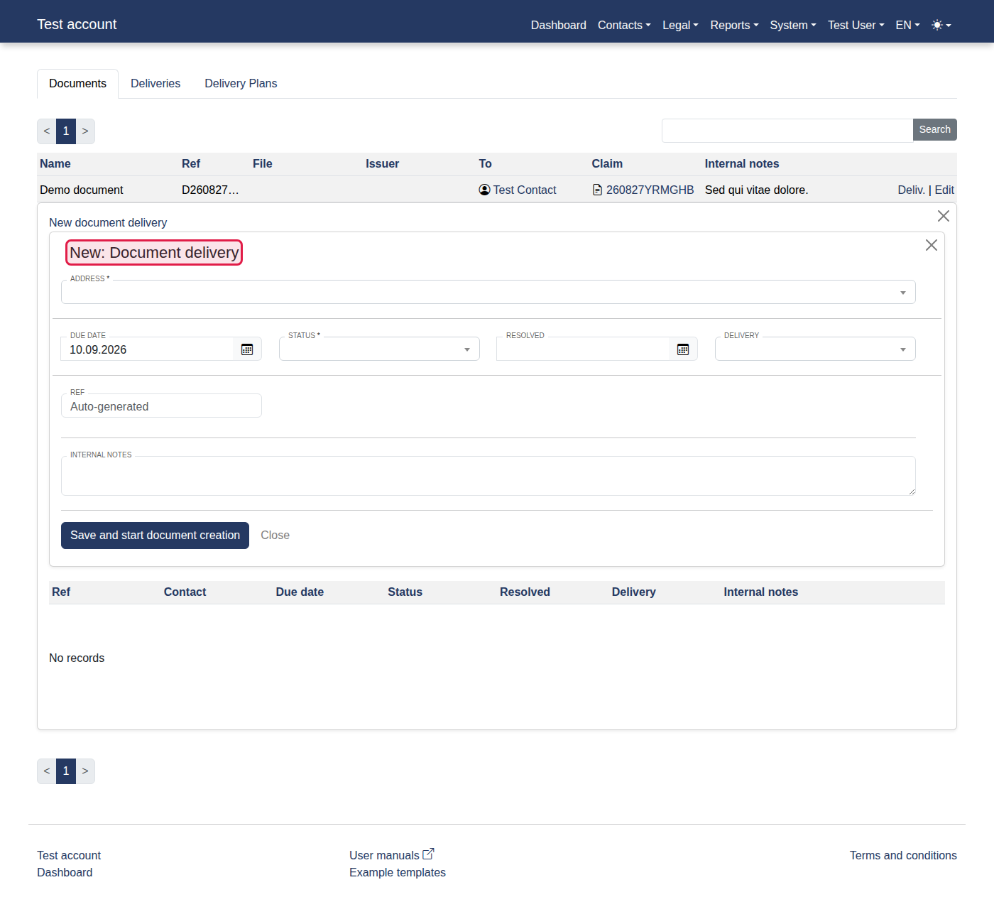 How to add a new document delivery report? — 7
