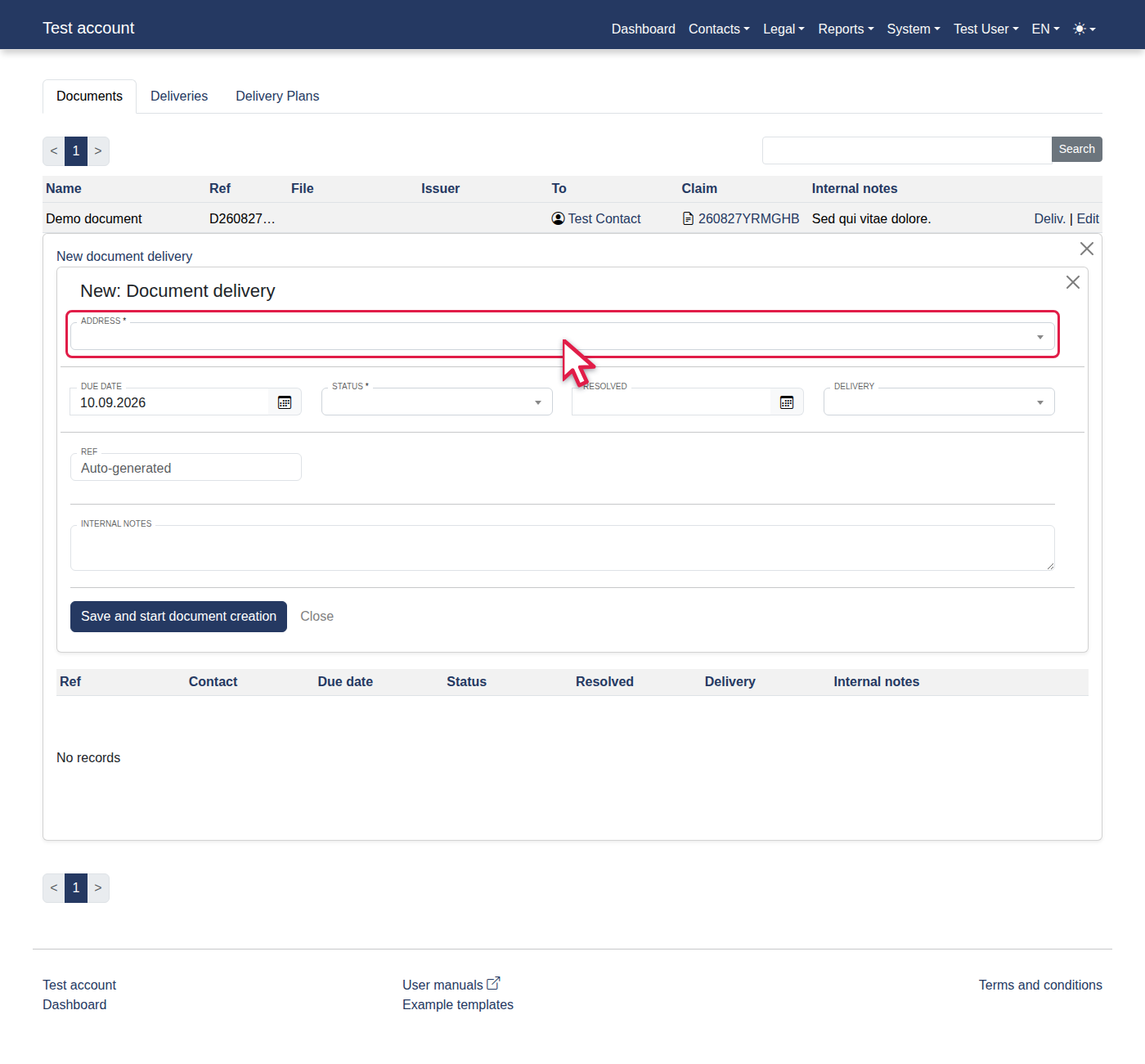 How to add a new document delivery report? — 8