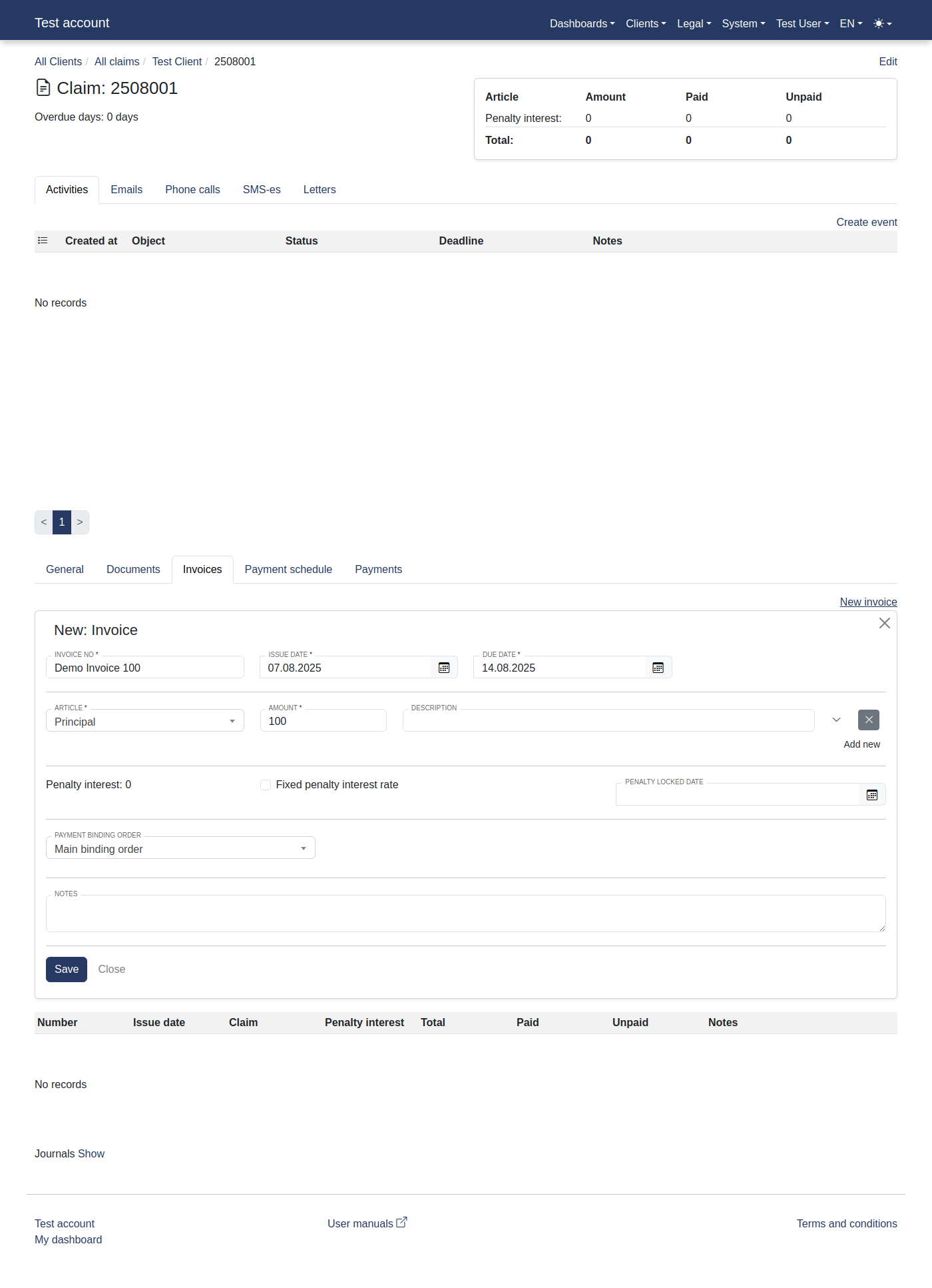 How to add a new invoice as a user? 20