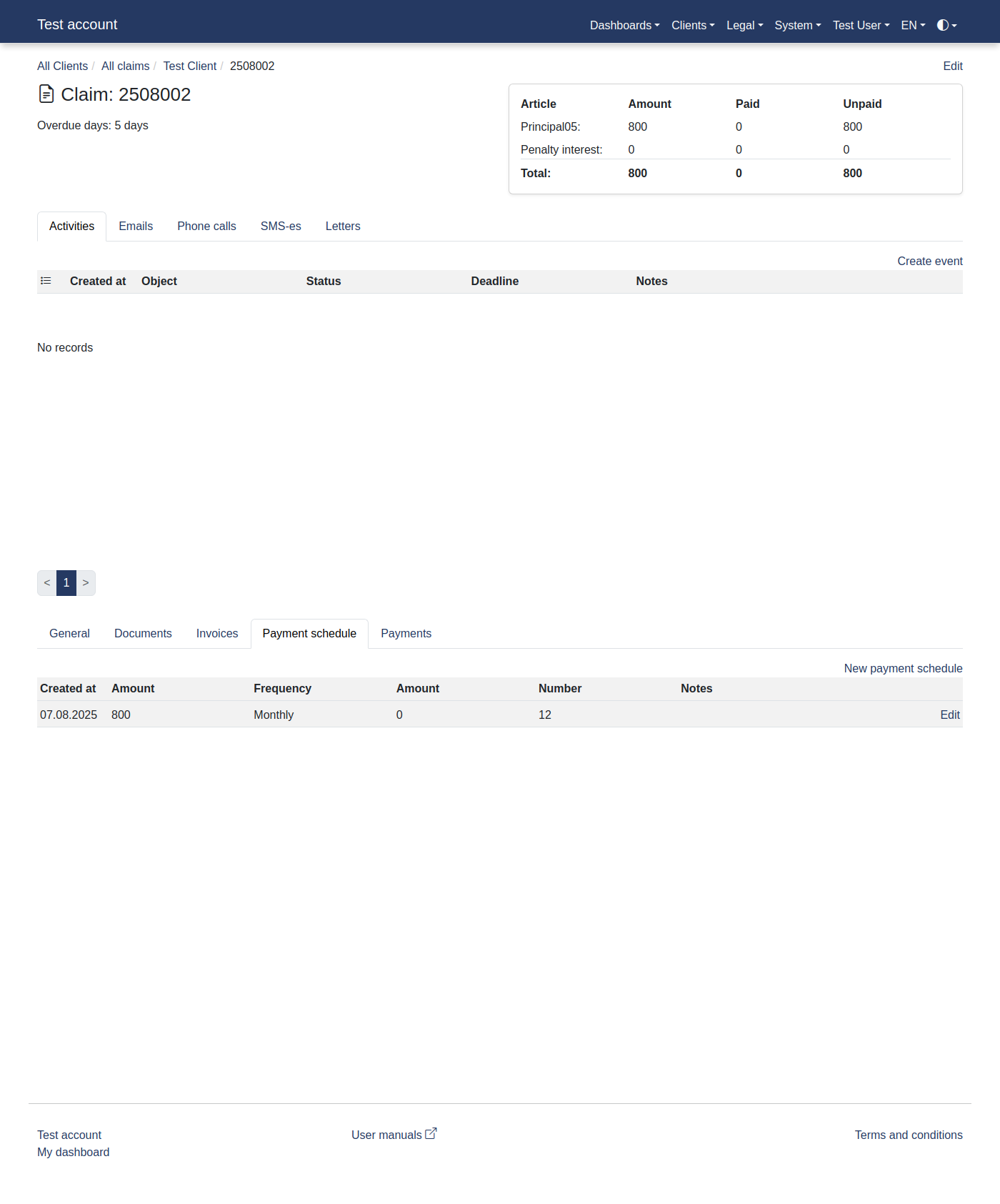 How to add a new payment schedule as a user? 19